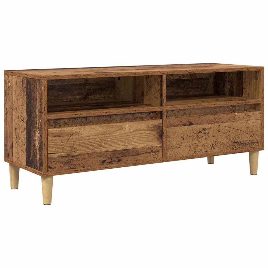 TV-kast met lade Oud Hout 100 x 34,5 x 44,5 cm Bewerkt hout
