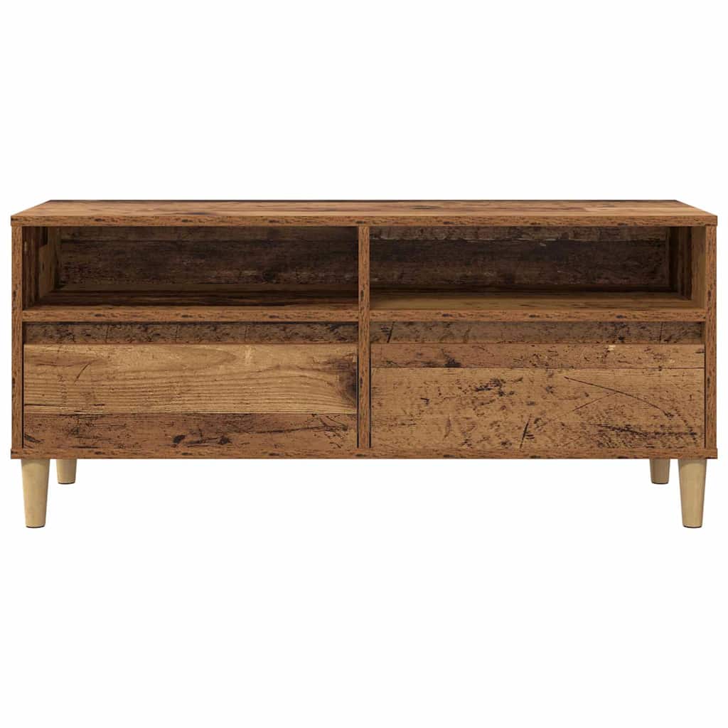 TV-kast met lade Oud Hout 100 x 34,5 x 44,5 cm Bewerkt hout