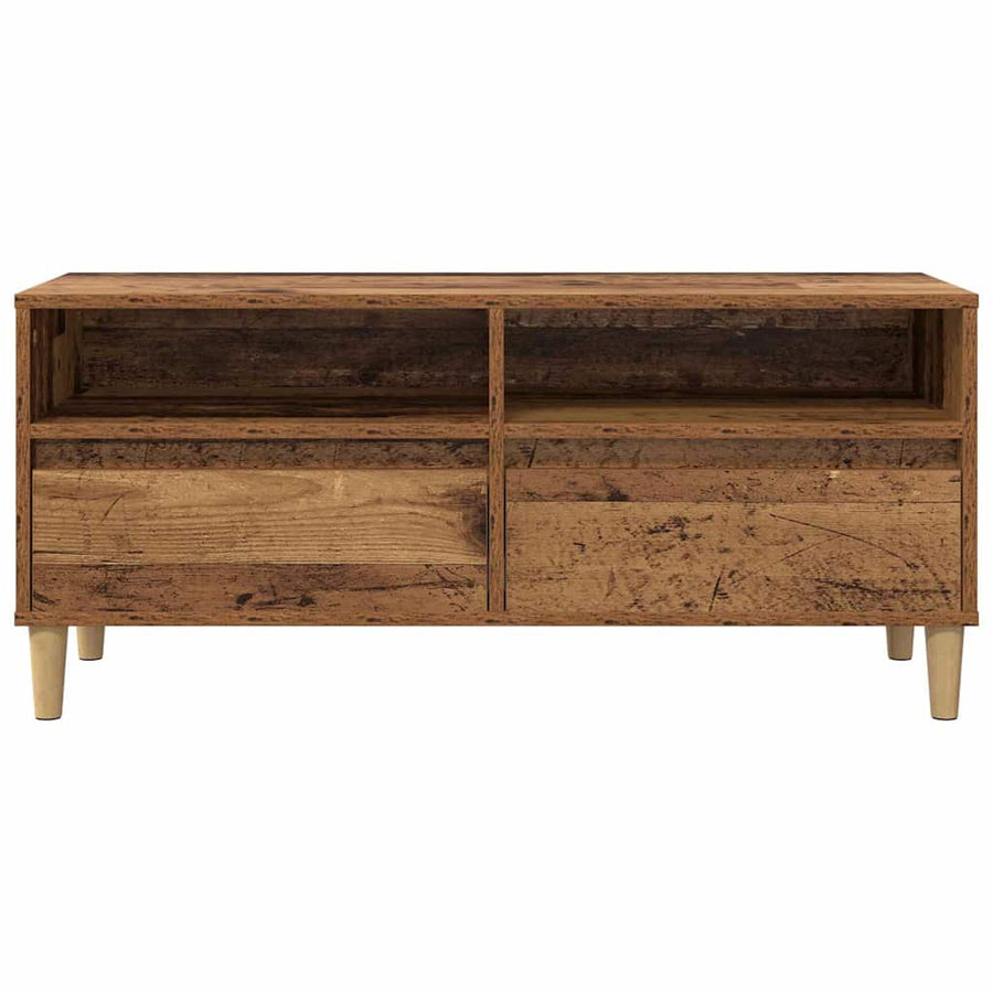 TV-kast met lade Oud Hout 100 x 34,5 x 44,5 cm Bewerkt hout