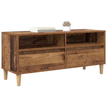 TV-kast met lade Oud Hout 100 x 34,5 x 44,5 cm Bewerkt hout