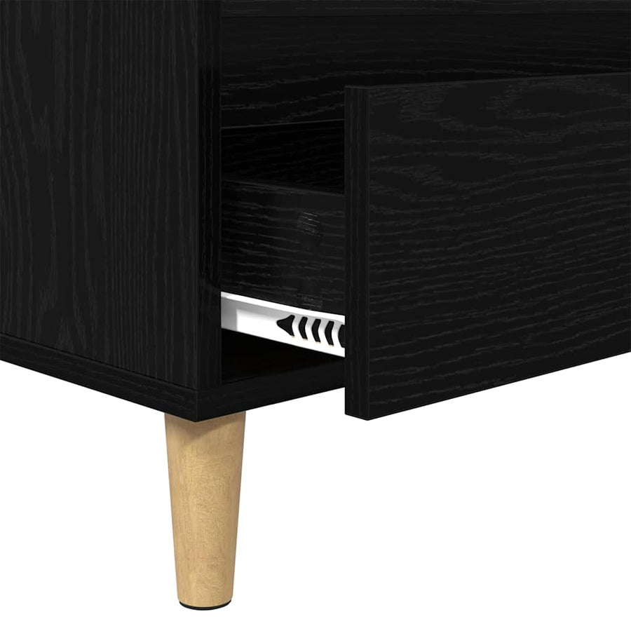 TV-kast met lade Zwart Eiken 100 x 34,5 x 44,5 cm Bewerkt hout