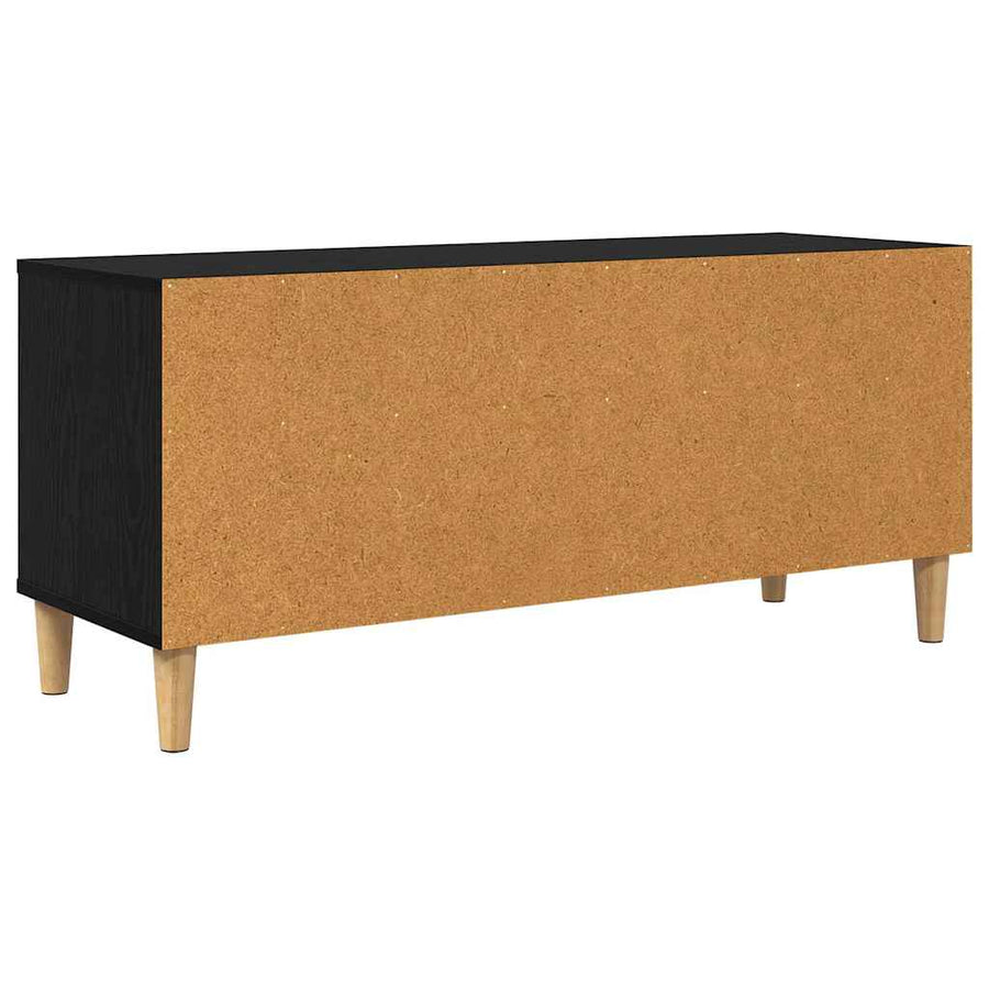 TV-kast met lade Zwart Eiken 100 x 34,5 x 44,5 cm Bewerkt hout