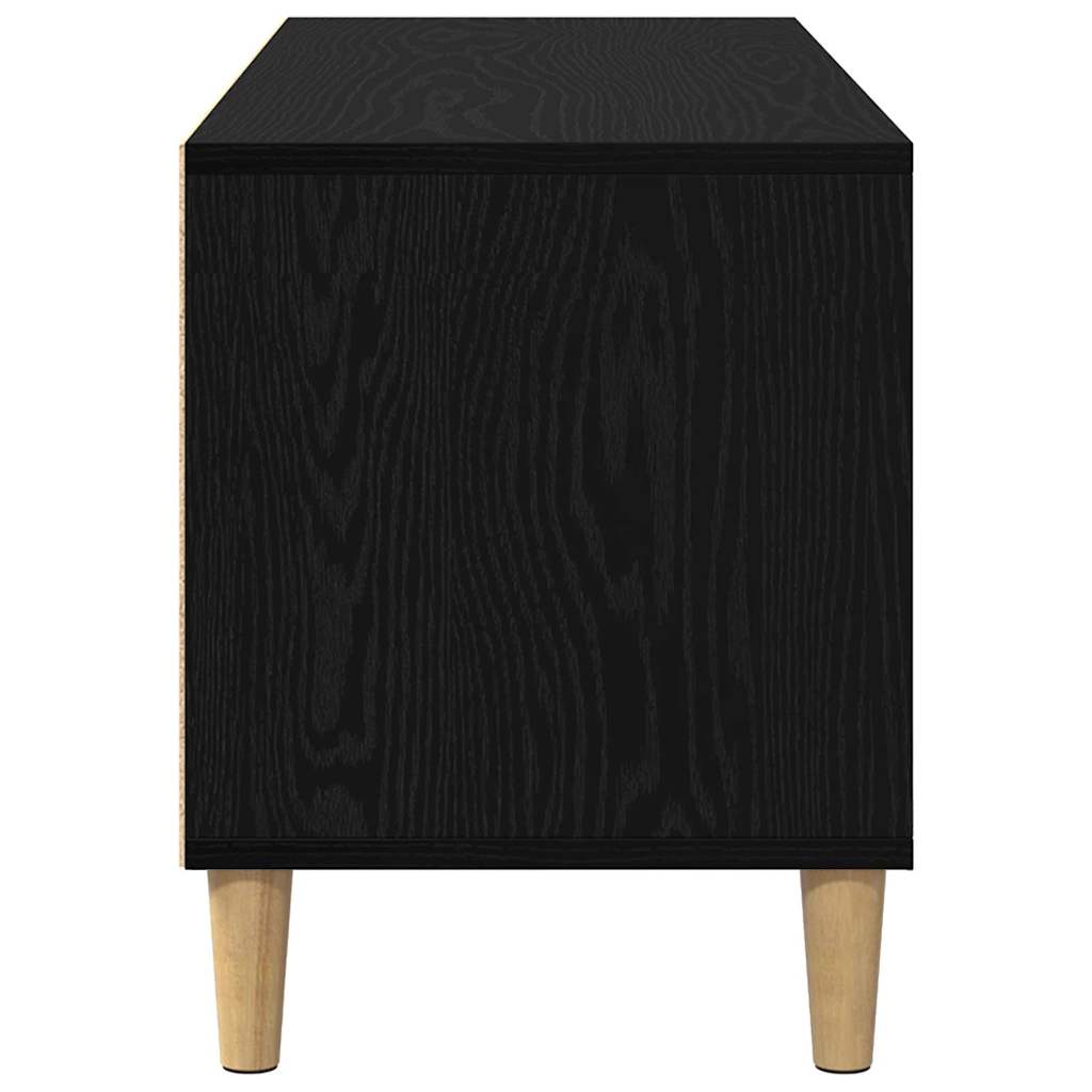 TV-kast met lade Zwart Eiken 100 x 34,5 x 44,5 cm Bewerkt hout