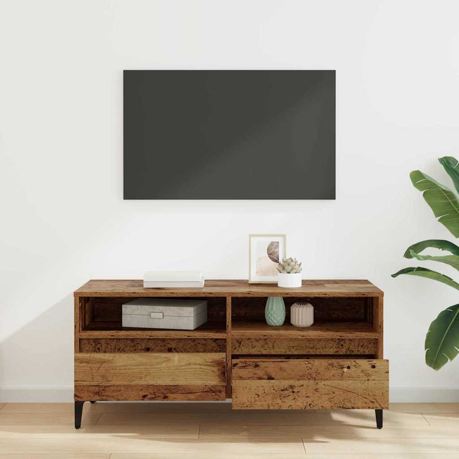 TV-kast Oud Hout 100 x 34,5 x 44,5 cm Gemonteerd hout en ijzer