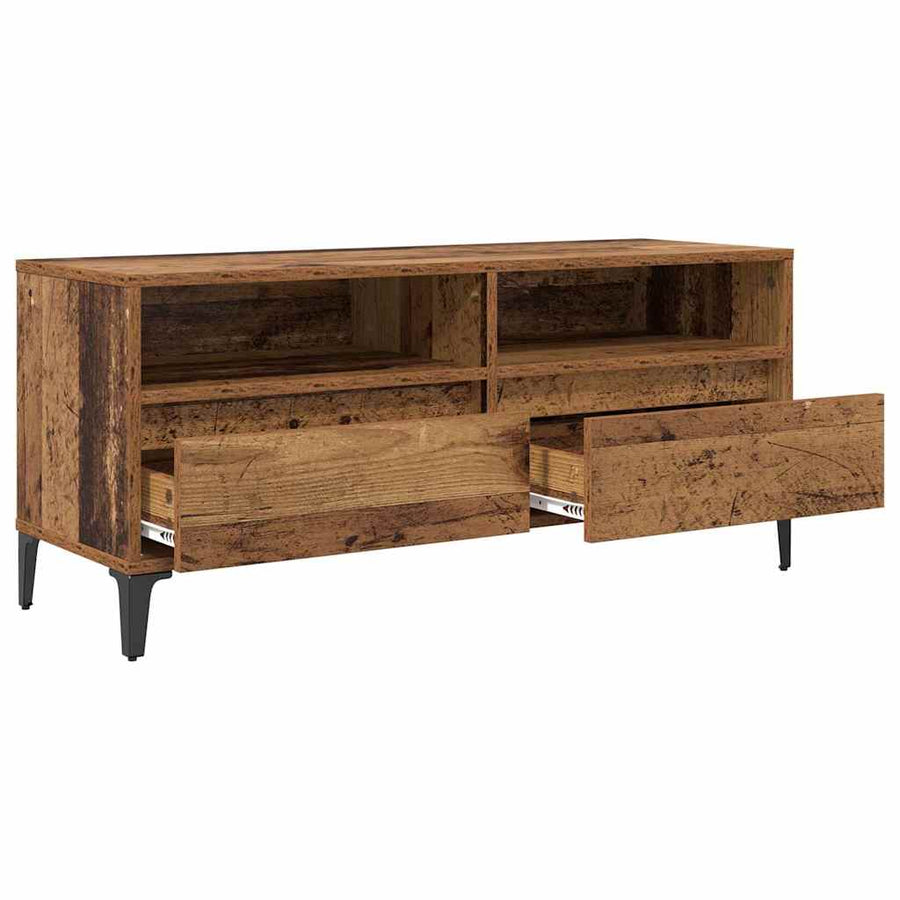 TV-kast Oud Hout 100 x 34,5 x 44,5 cm Gemonteerd hout en ijzer
