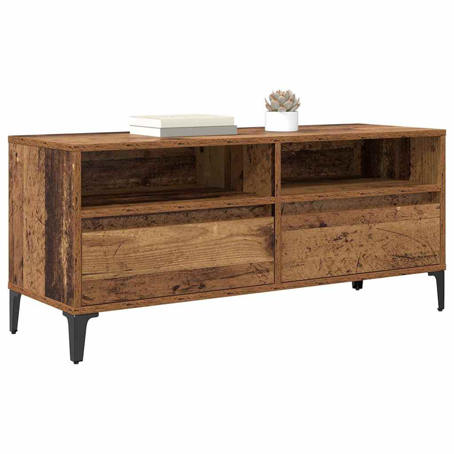 TV-kast Oud Hout 100 x 34,5 x 44,5 cm Gemonteerd hout en ijzer
