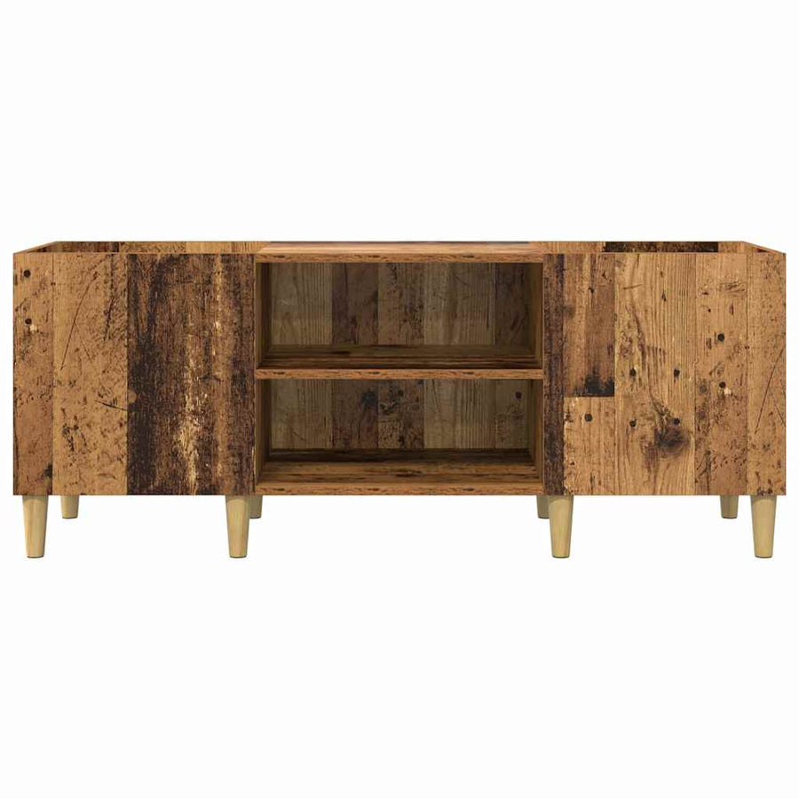 Platenkast Oud Hout 121 x 38 x 48 cm Bewerkt hout