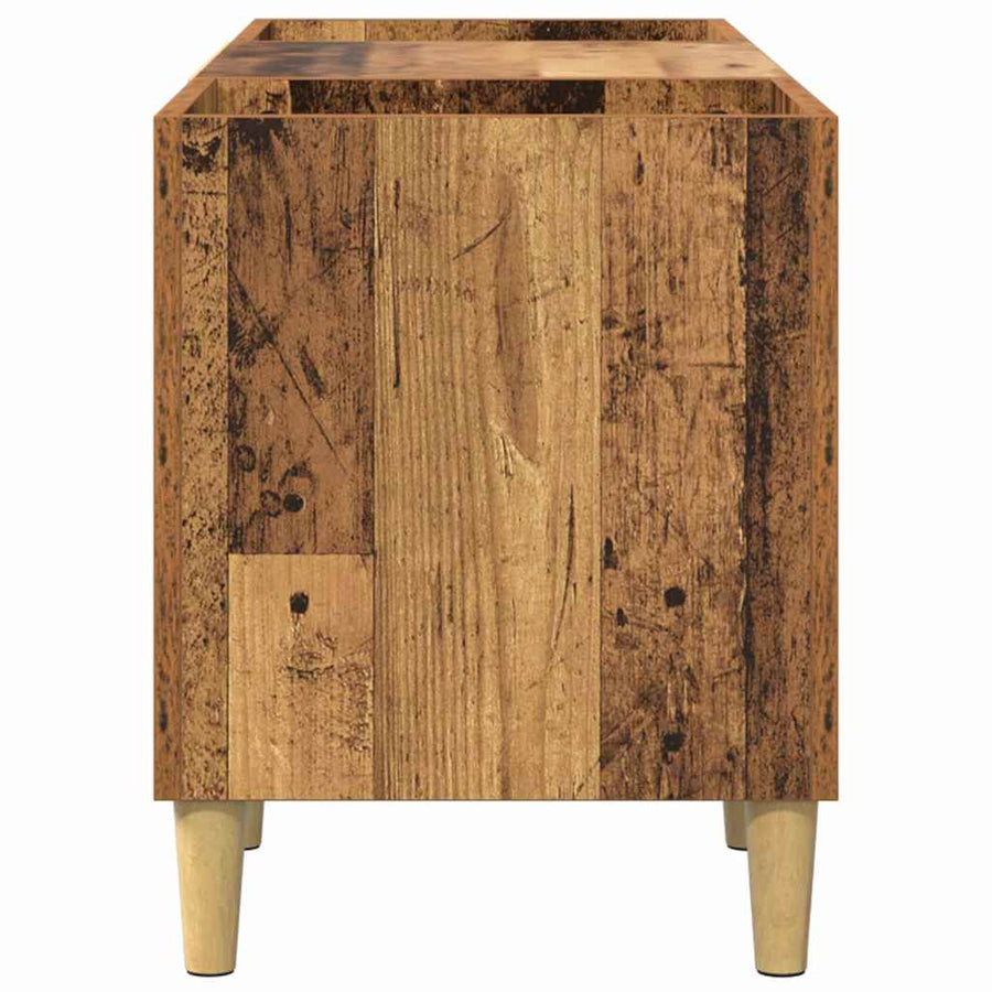 Platenkast Oud Hout 121 x 38 x 48 cm Bewerkt hout