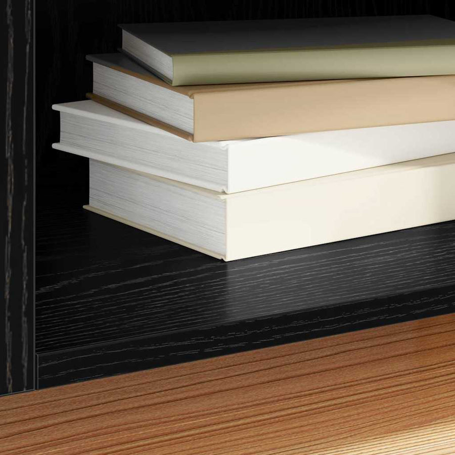 Platenkast Zwart Eiken 121 x 38 x 48 cm Bewerkt hout