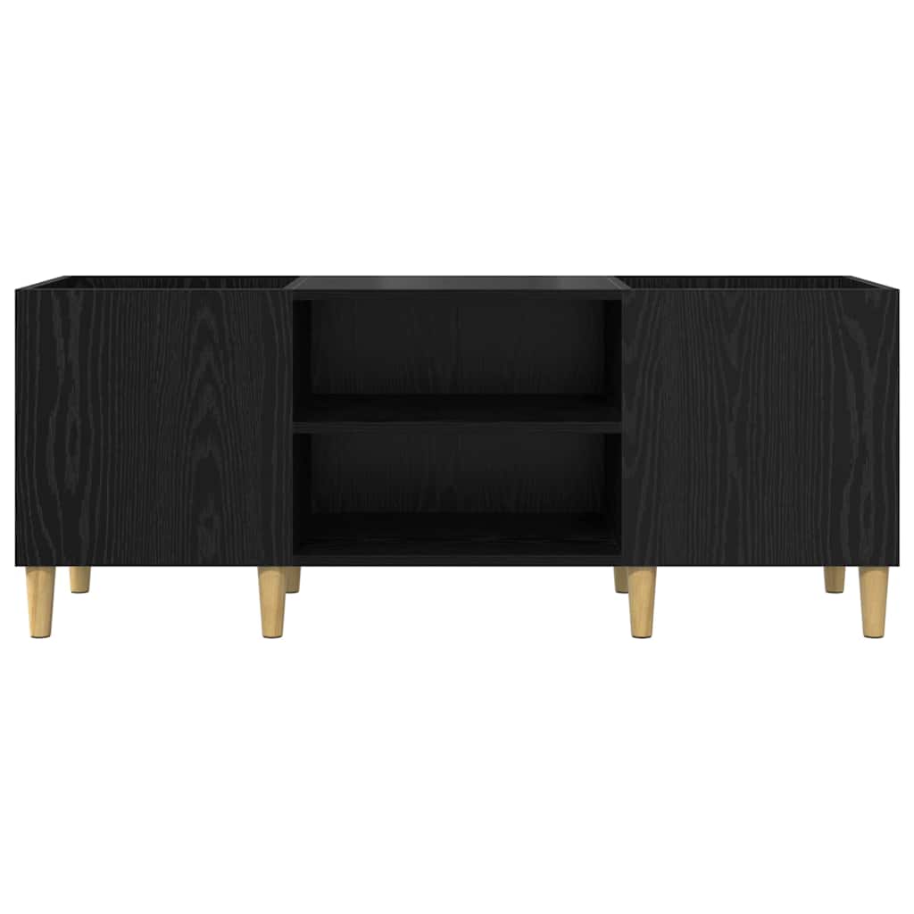 Platenkast Zwart Eiken 121 x 38 x 48 cm Bewerkt hout