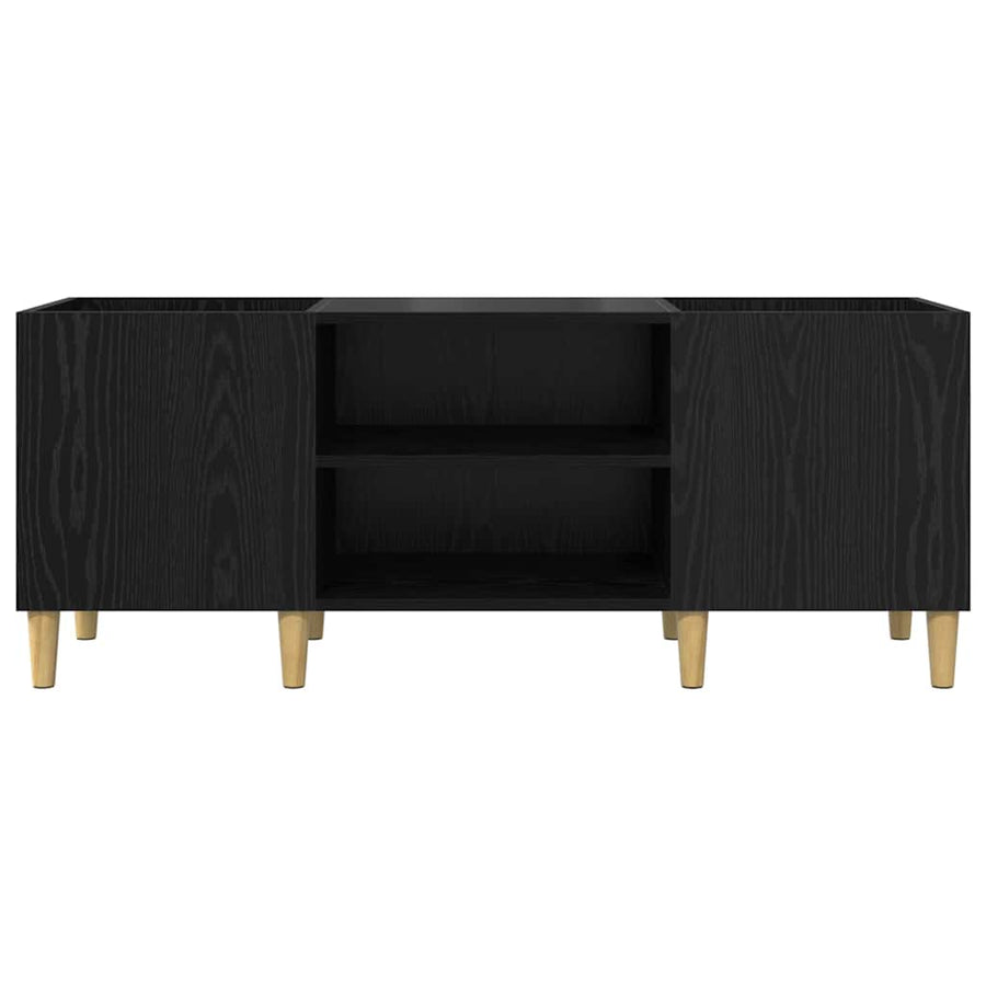 Platenkast Zwart Eiken 121 x 38 x 48 cm Bewerkt hout