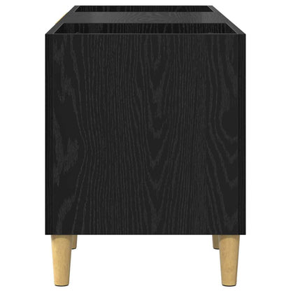 Platenkast Zwart Eiken 121 x 38 x 48 cm Bewerkt hout