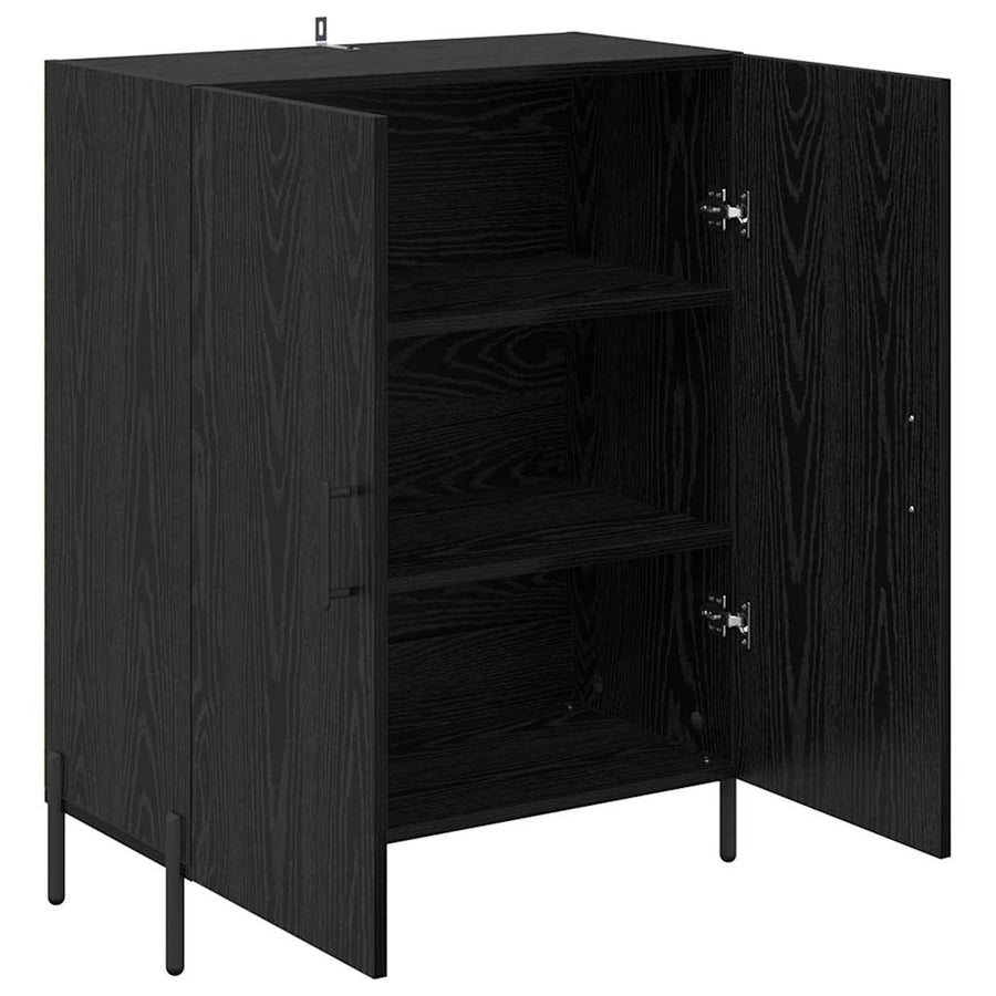 Dressoir Zwart Eiken 69,5 x 34 x 90 cm Bewerkt hout