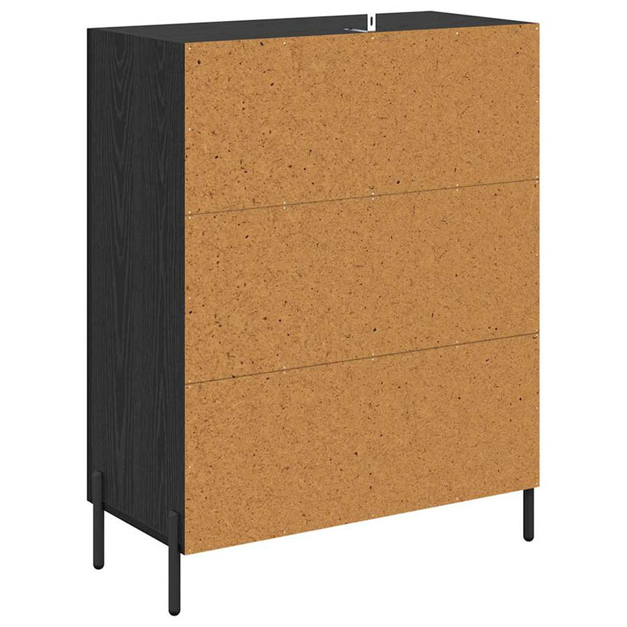 Dressoir Zwart Eiken 69,5 x 34 x 90 cm Bewerkt hout