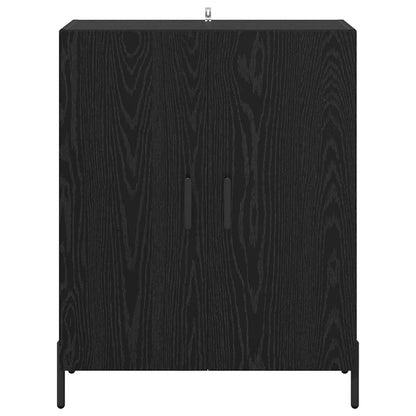 Dressoir Zwart Eiken 69,5 x 34 x 90 cm Bewerkt hout