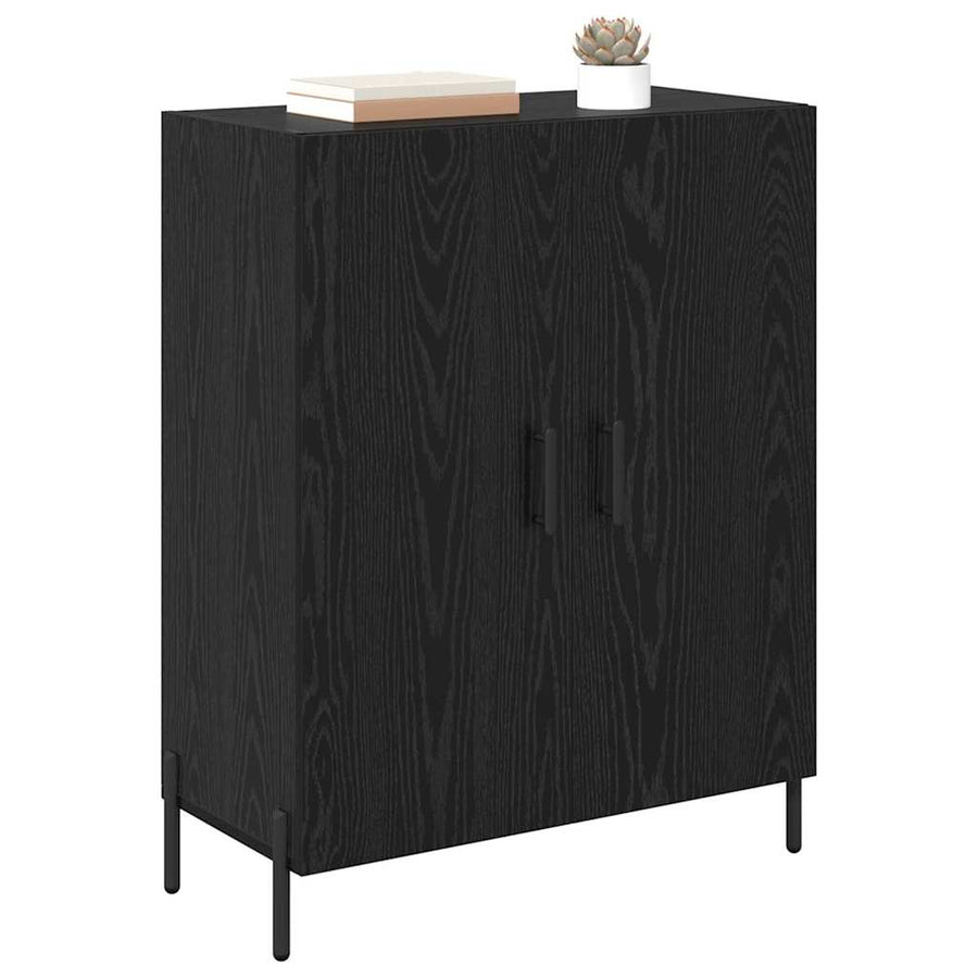 Dressoir Zwart Eiken 69,5 x 34 x 90 cm Bewerkt hout