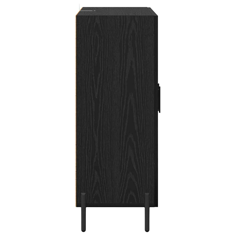 Dressoir Zwart Eiken 69,5 x 34 x 90 cm Bewerkt hout