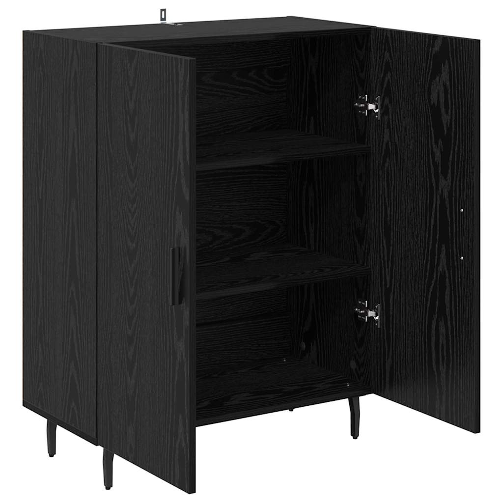 Dressoir Zwart Eiken 69,5 x 34 x 90 cm Bewerkt hout