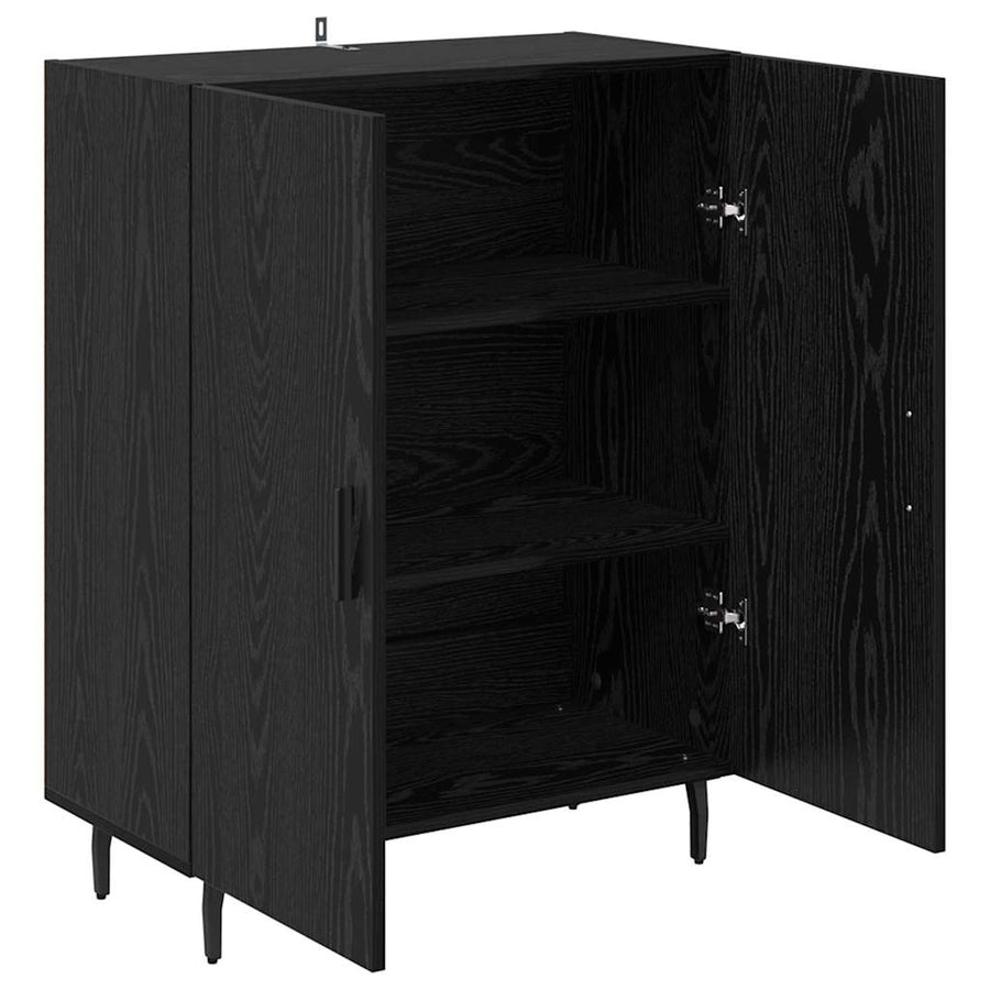 Dressoir Zwart Eiken 69,5 x 34 x 90 cm Bewerkt hout