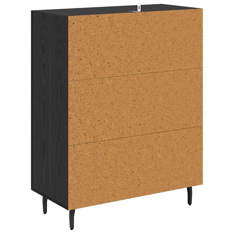 Dressoir Zwart Eiken 69,5 x 34 x 90 cm Bewerkt hout