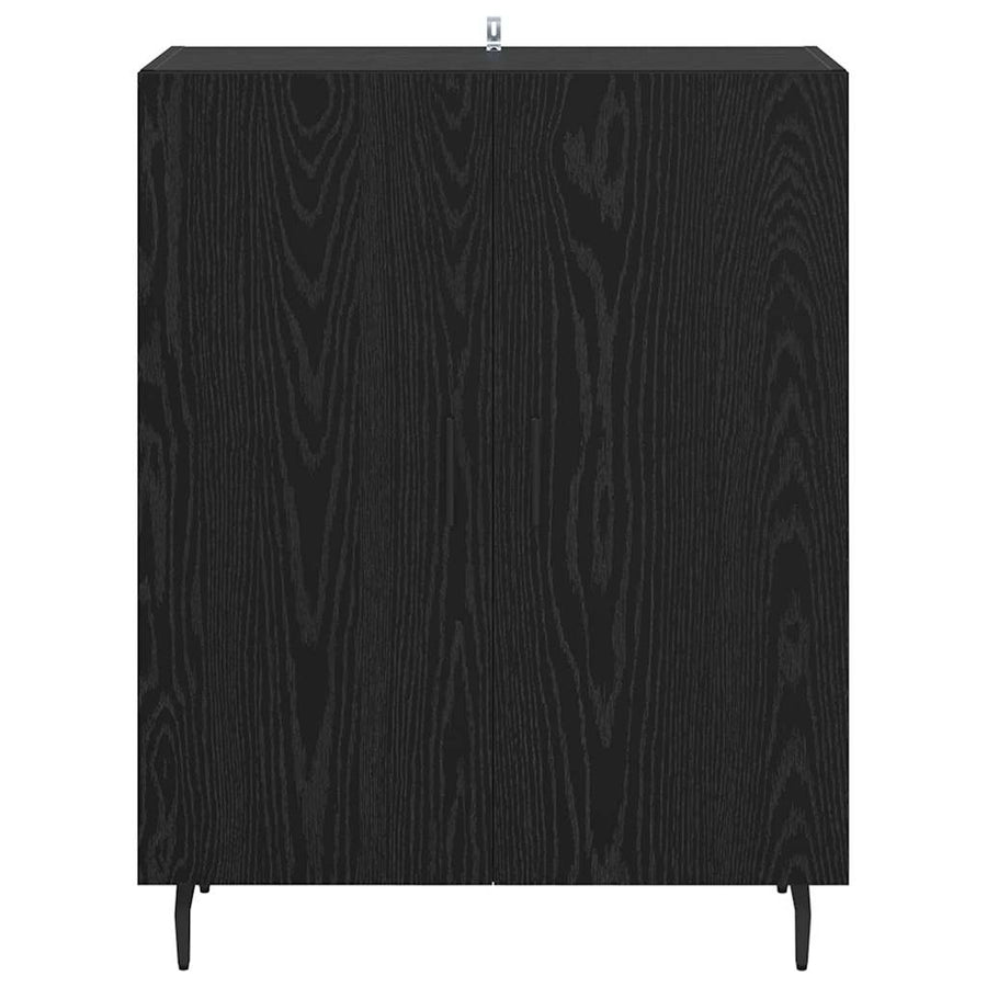 Dressoir Zwart Eiken 69,5 x 34 x 90 cm Bewerkt hout