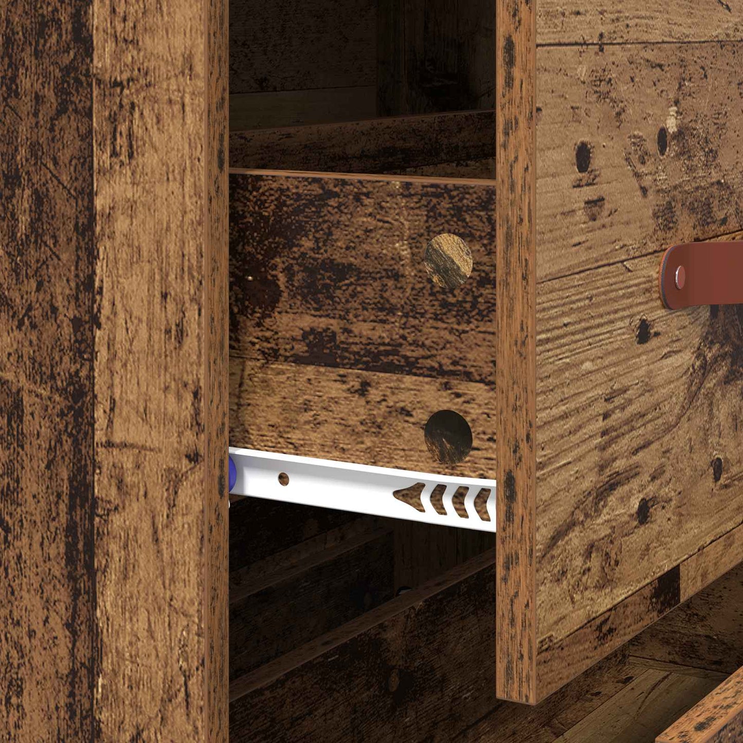 Ladekast met lade Oudhout 69,5 x 34 x 90 cm Geconstrueerd hout