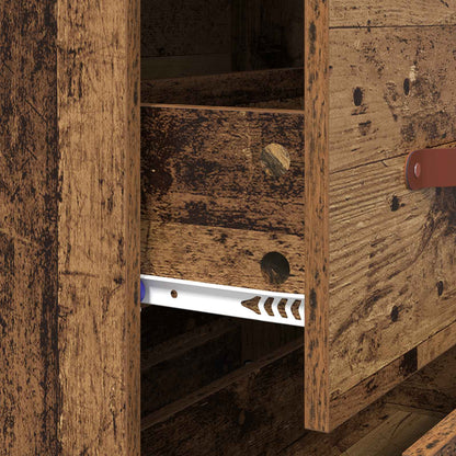 Ladekast met lade Oudhout 69,5 x 34 x 90 cm Geconstrueerd hout