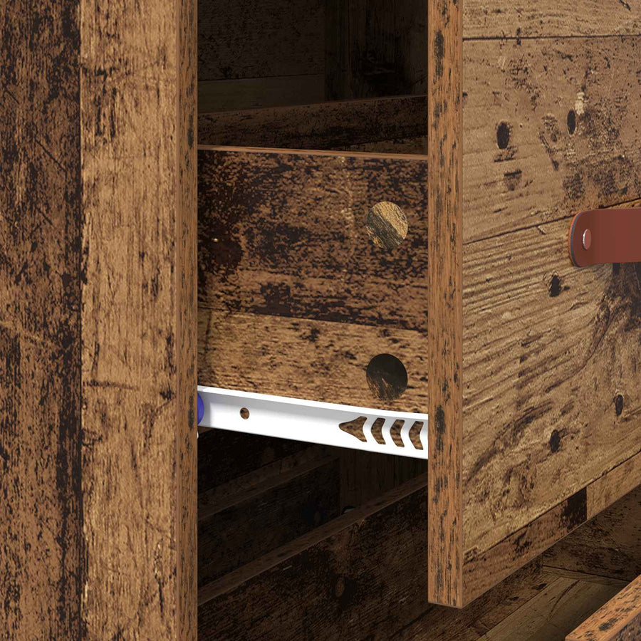 Ladekast met lade Oudhout 69,5 x 34 x 90 cm Geconstrueerd hout