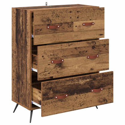Ladekast met lade Oudhout 69,5 x 34 x 90 cm Geconstrueerd hout
