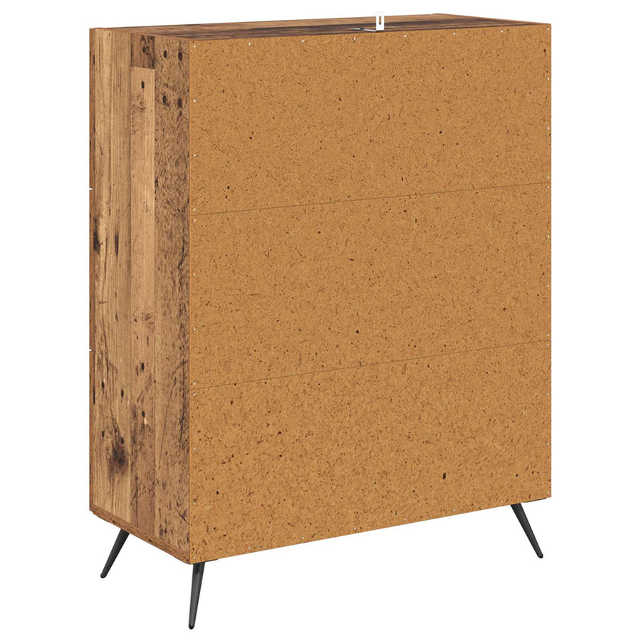 Ladekast met lade Oudhout 69,5 x 34 x 90 cm Geconstrueerd hout