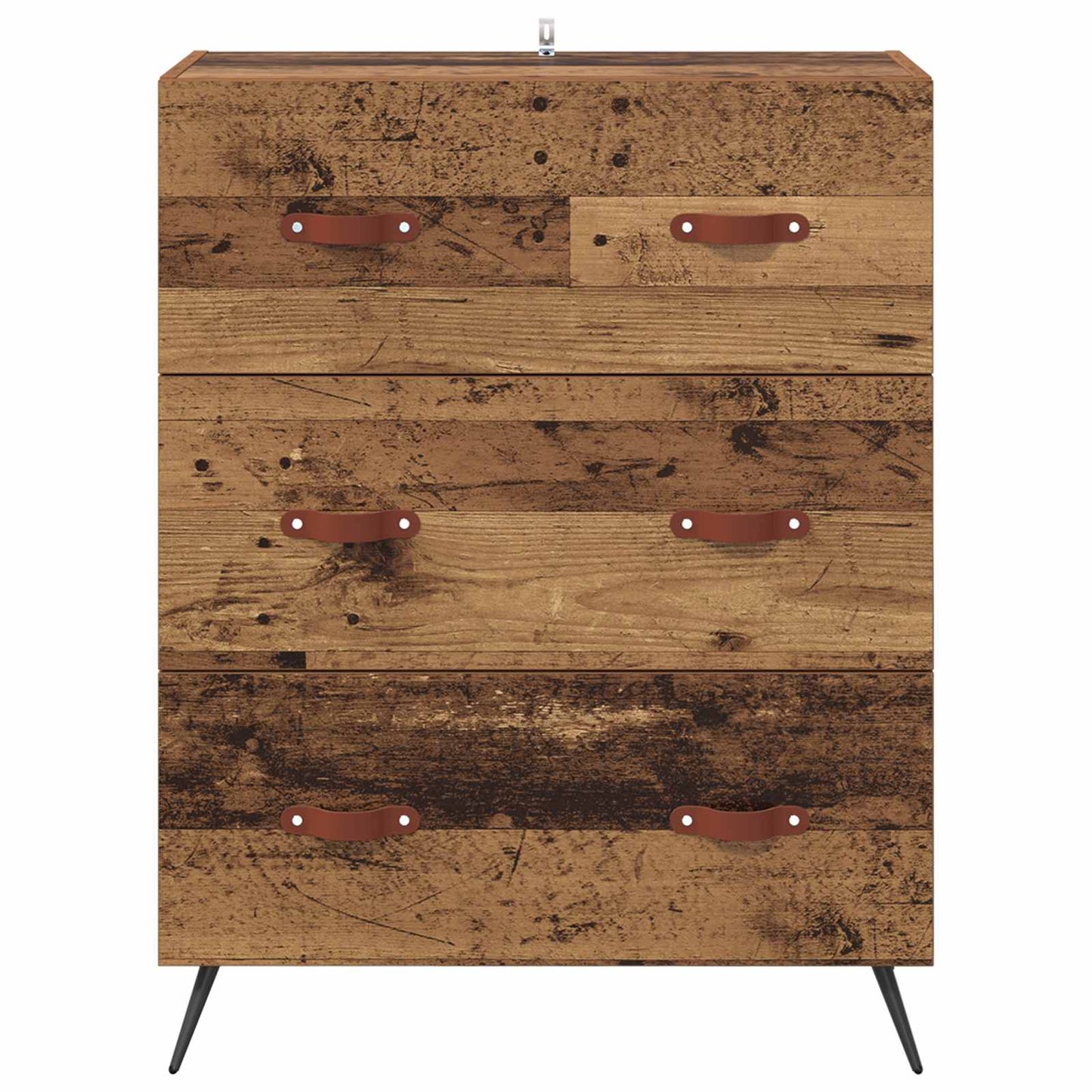 Ladekast met lade Oudhout 69,5 x 34 x 90 cm Geconstrueerd hout
