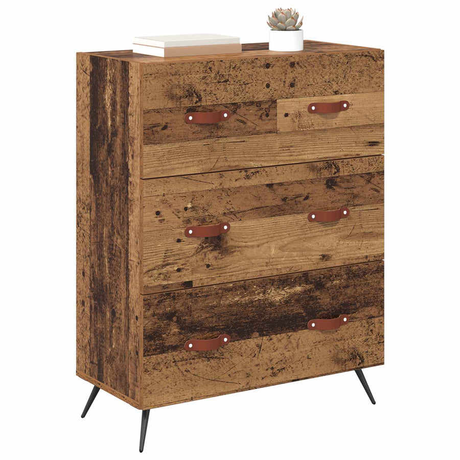 Ladekast met lade Oudhout 69,5 x 34 x 90 cm Geconstrueerd hout