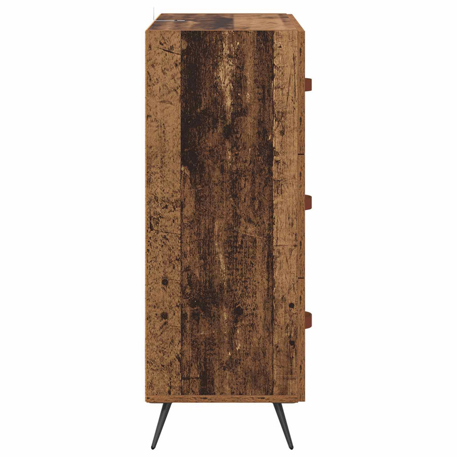 Ladekast met lade Oudhout 69,5 x 34 x 90 cm Geconstrueerd hout