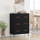 Chest of Drawers Black Oak 69.5 x 34 x 90 cm Engineered Wood