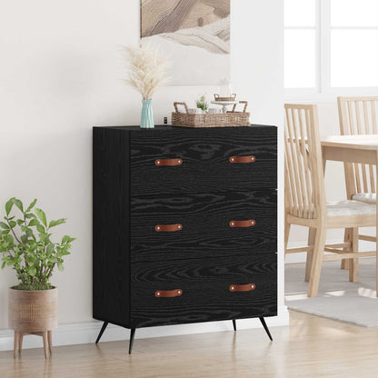Ladekast Zwarte Eik 69,5 x 34 x 90 cm Geconstrueerd hout