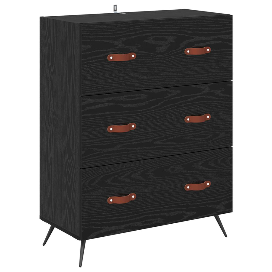 Ladekast Zwarte Eik 69,5 x 34 x 90 cm Geconstrueerd hout