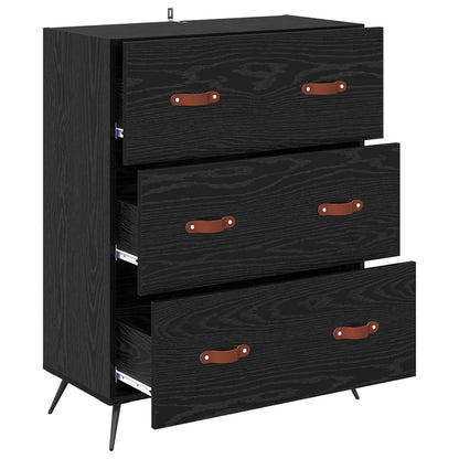 Ladekast Zwarte Eik 69,5 x 34 x 90 cm Geconstrueerd hout