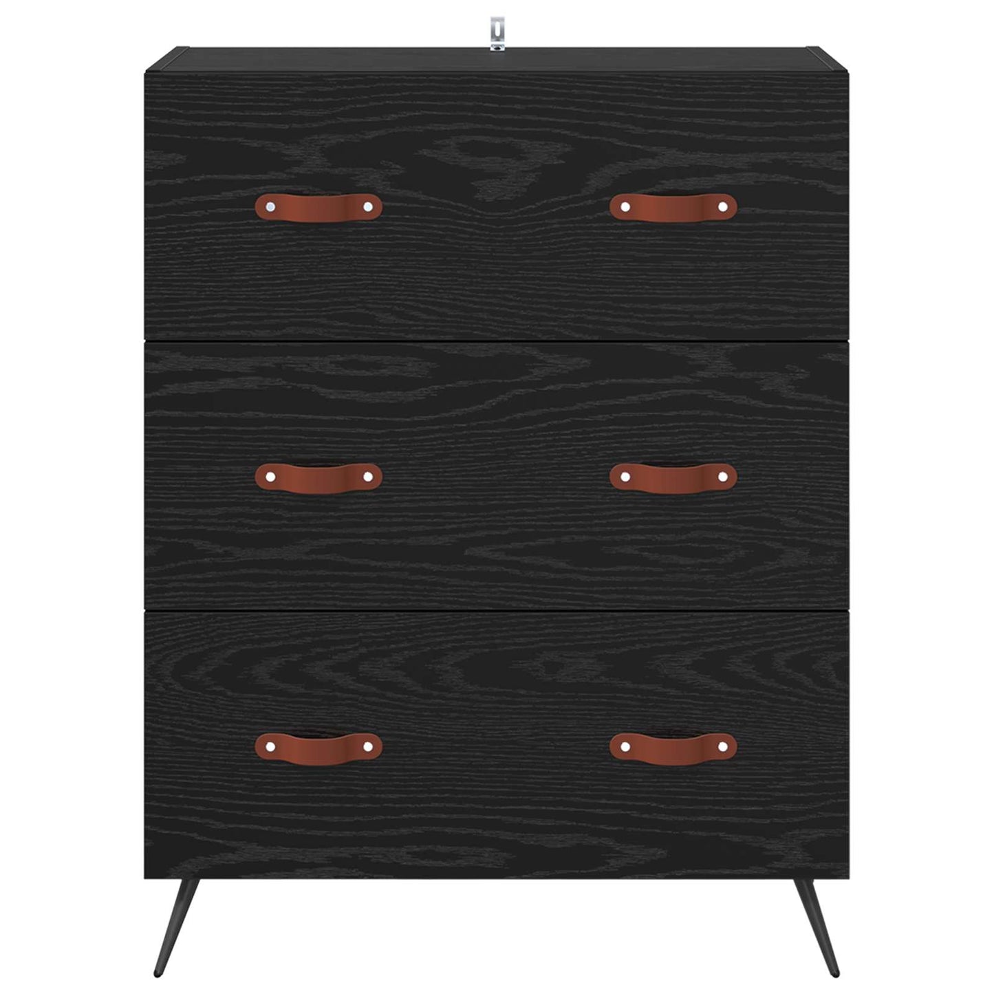 Ladekast Zwarte Eik 69,5 x 34 x 90 cm Geconstrueerd hout