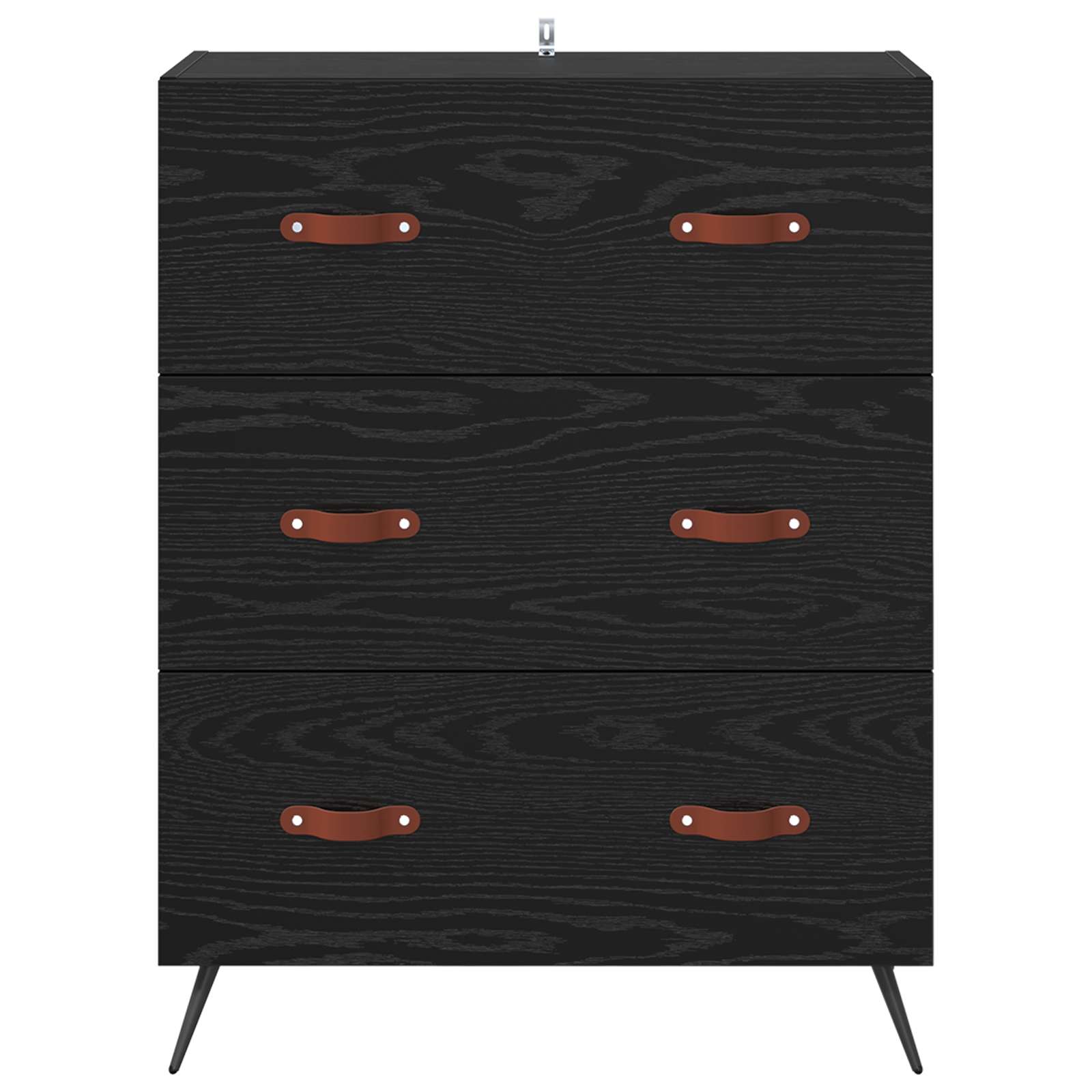 Ladekast Zwarte Eik 69,5 x 34 x 90 cm Geconstrueerd hout