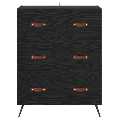 Ladekast Zwarte Eik 69,5 x 34 x 90 cm Geconstrueerd hout