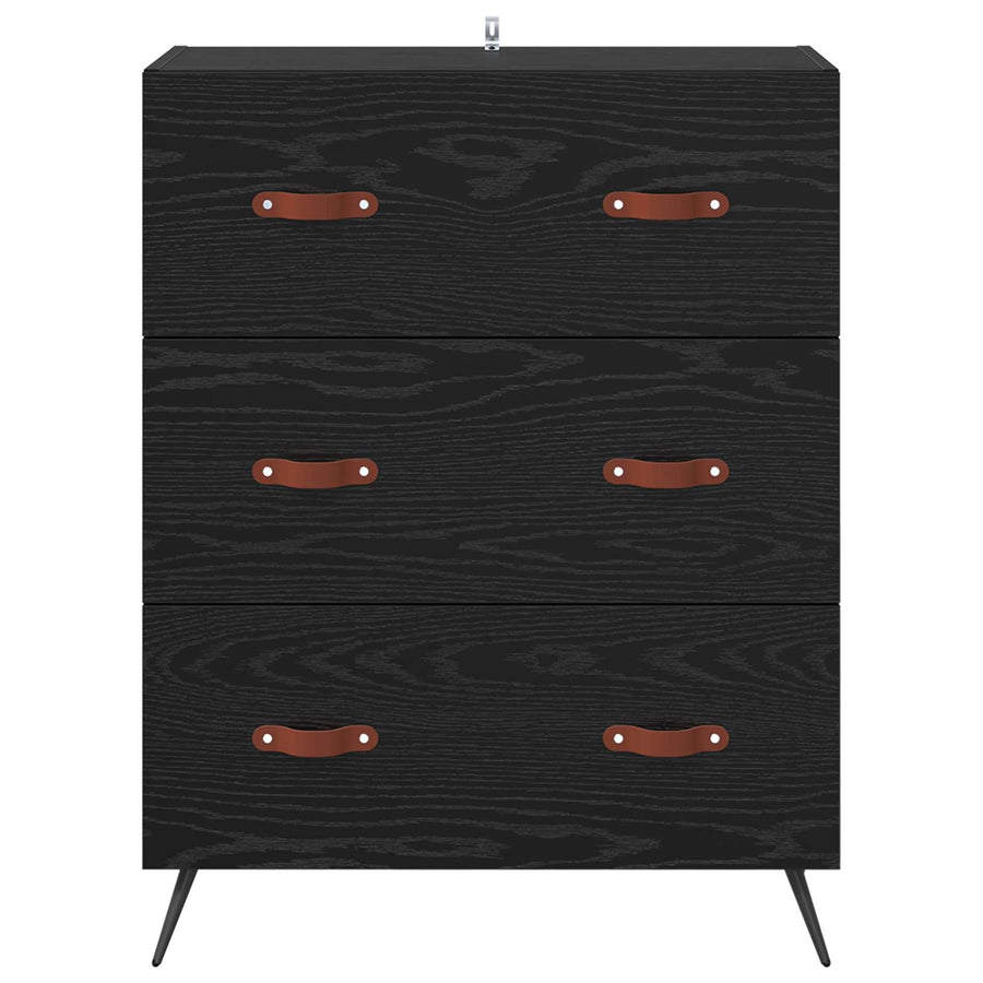Ladekast Zwarte Eik 69,5 x 34 x 90 cm Geconstrueerd hout