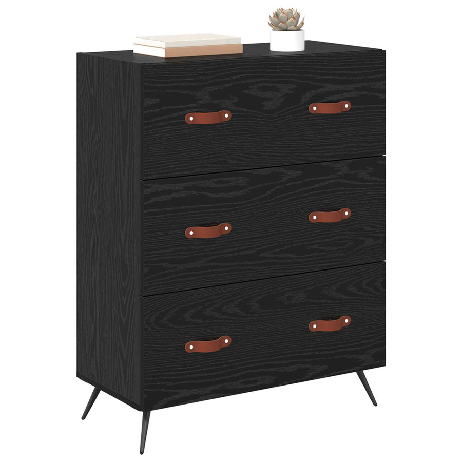 Ladekast Zwarte Eik 69,5 x 34 x 90 cm Geconstrueerd hout