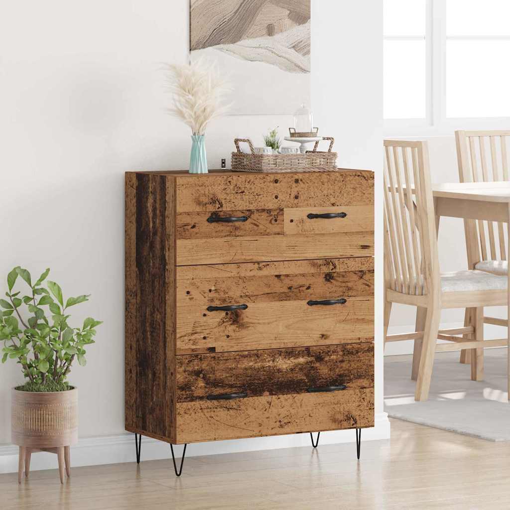 Dressoir Oud Hout 69,5 x 34 x 90 cm Gemonteerd hout en ijzer