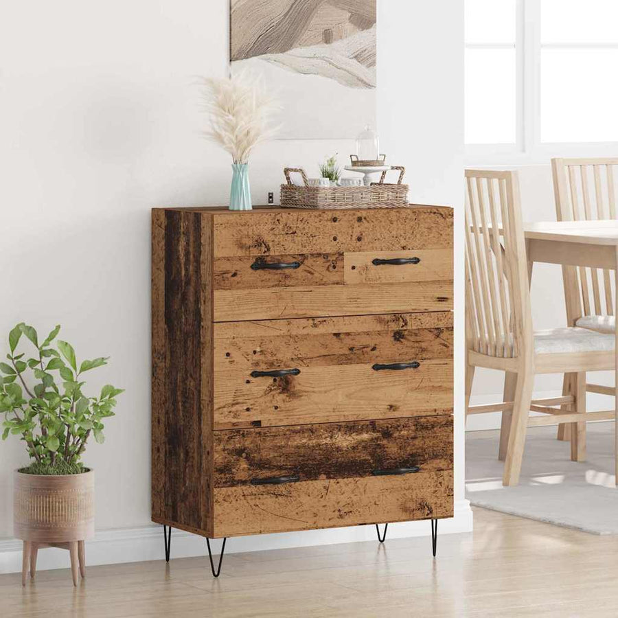 Dressoir Oud Hout 69,5 x 34 x 90 cm Gemonteerd hout en ijzer