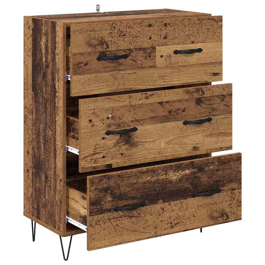 Dressoir Oud Hout 69,5 x 34 x 90 cm Gemonteerd hout en ijzer