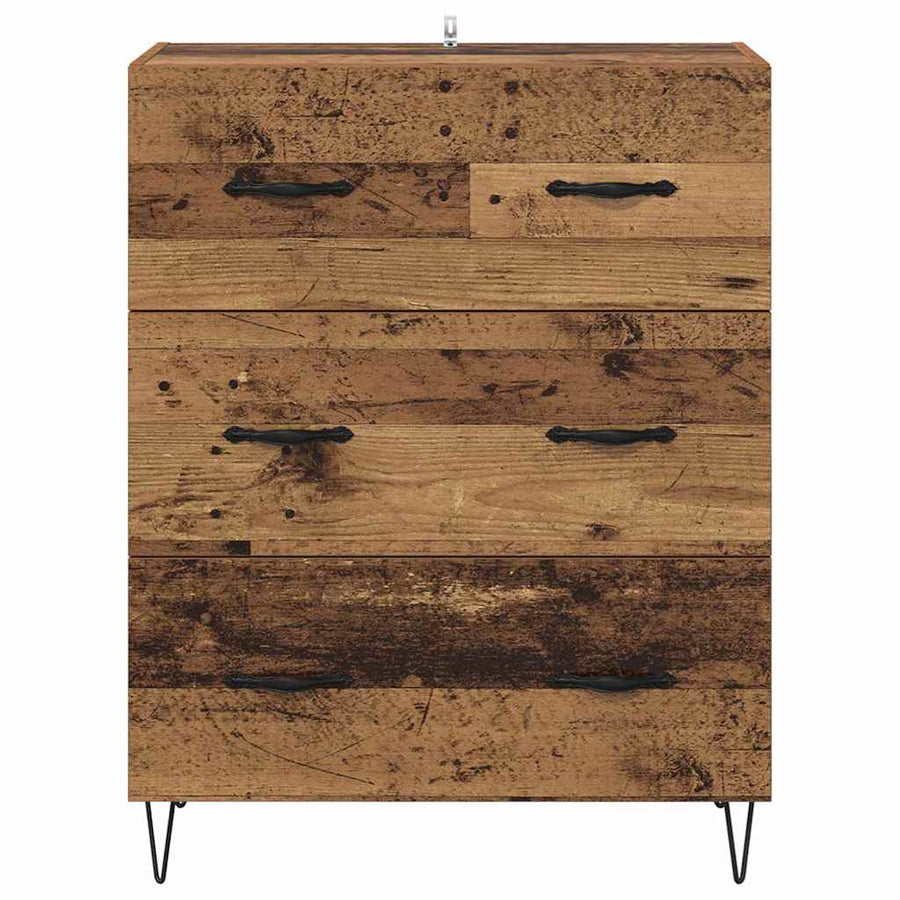 Dressoir Oud Hout 69,5 x 34 x 90 cm Gemonteerd hout en ijzer