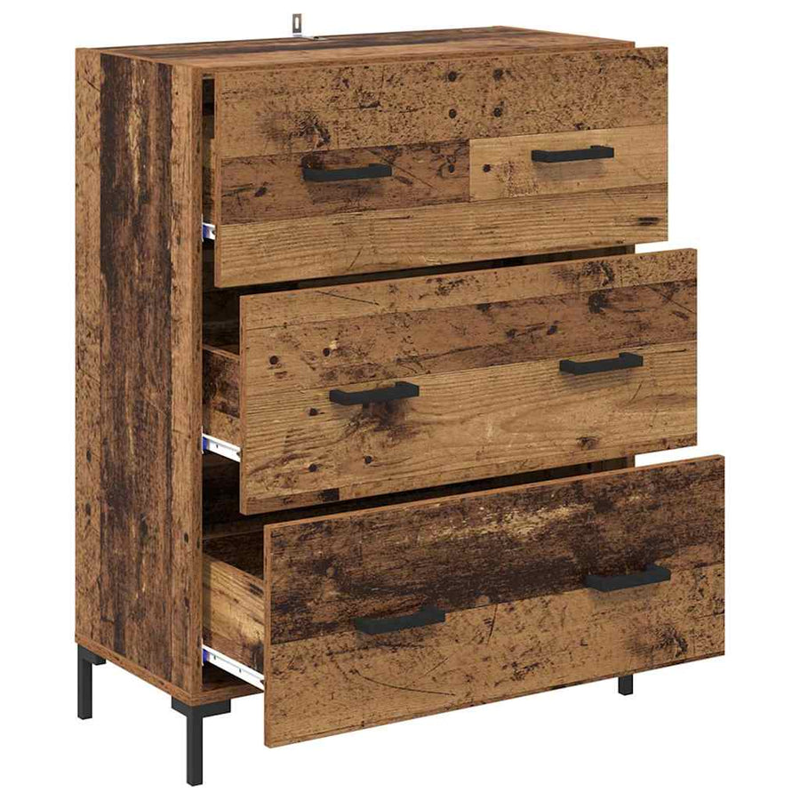 Dressoir Oud Hout 69,5 x 34 x 90 cm Gemonteerd hout en ijzer