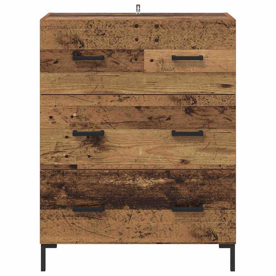 Dressoir Oud Hout 69,5 x 34 x 90 cm Gemonteerd hout en ijzer