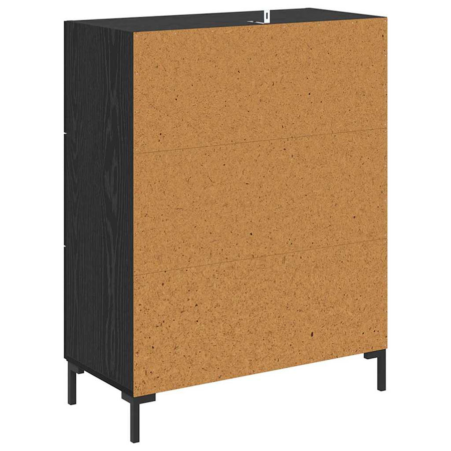Dressoir Zwart Eiken 69,5 x 34 x 90 cm Gemonteerd hout en ijzer
