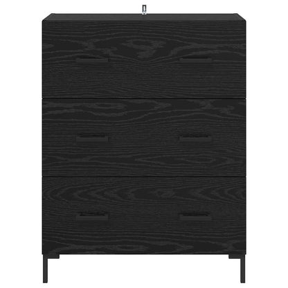 Dressoir Zwart Eiken 69,5 x 34 x 90 cm Gemonteerd hout en ijzer